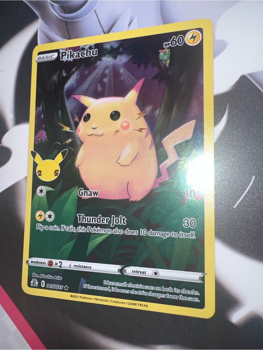 Pokemon Pikachu Trading Card - Yellow and Pink Artwork